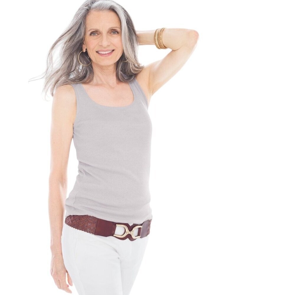 Chico's Shimmer Tivona Tank, Size 3, Tibet Taupe, NWT - Picture 9 of 9